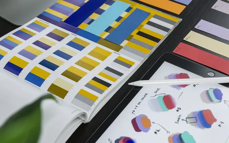 Brand colour swatches and design samples